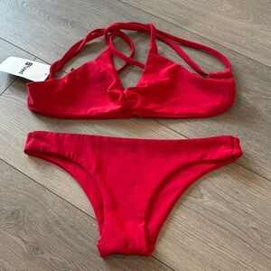 Fused Hawaii Bikini Set Red Lava Size XS NWT